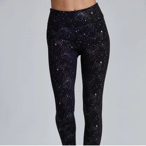 Noli Yoga Celestial Legging Black With Silver Stars Women’s Size XS 🎄